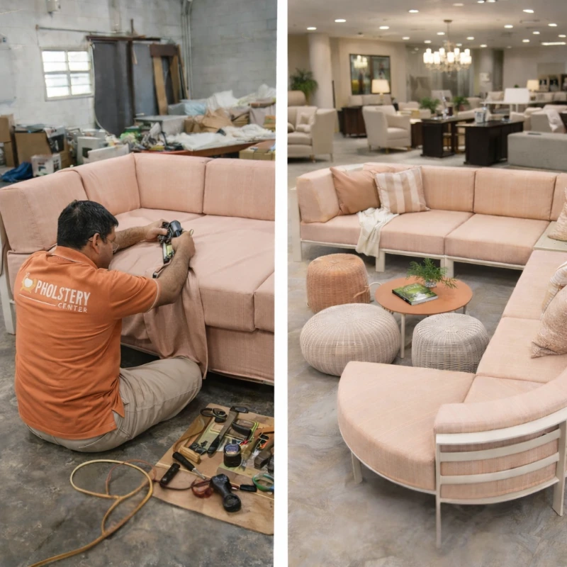 Before and After Outdoor Furniture Upholstery