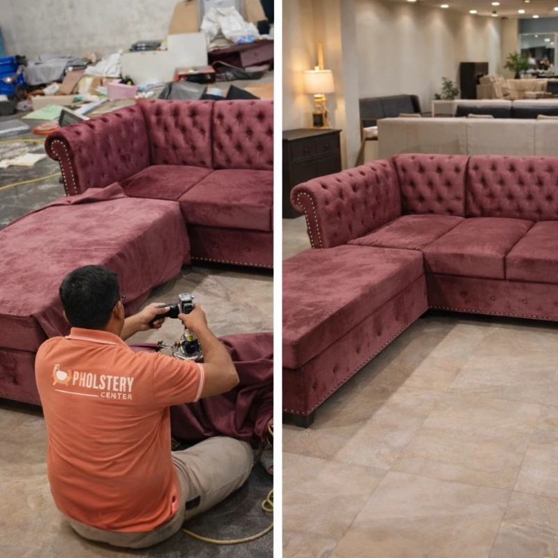 Completed luxury sofa upholstery